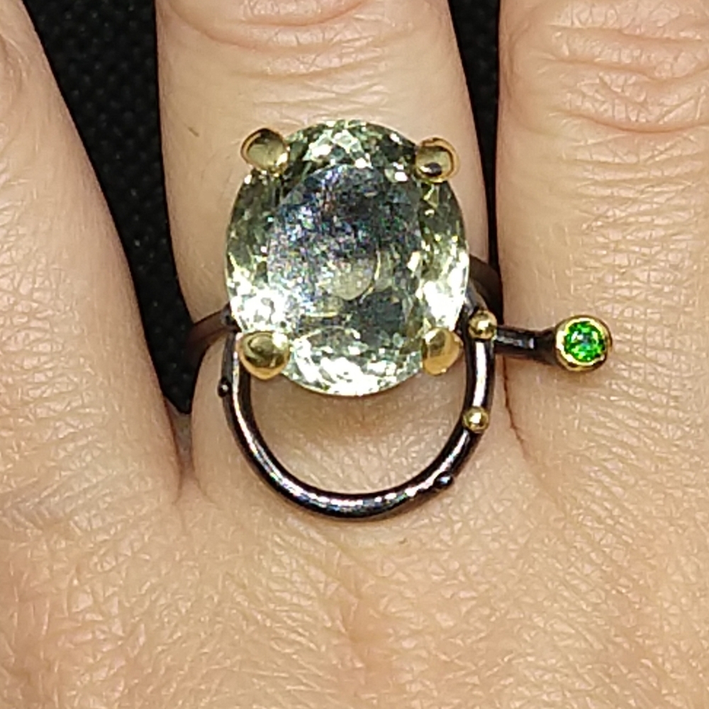 Gorgeous Natural amethyst hand made art ring - Picture 6 of 7